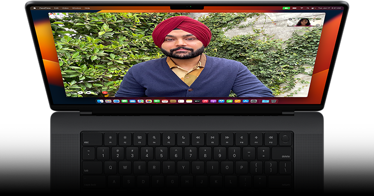 FaceTime-videosamtal på MacBook Pro.