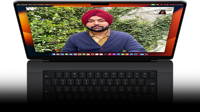 FaceTime-videosamtal på MacBook Pro.